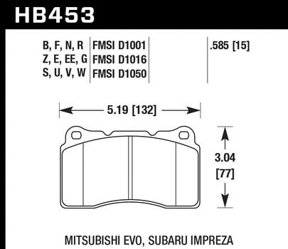 HAWK DTC-60 Brake Pads Front - 04/17 STI