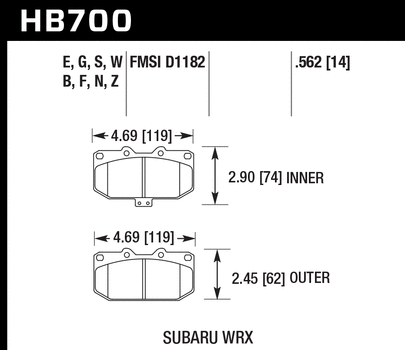 HAWK DTC-30 Brake Pads Front - 06/07 Wrx